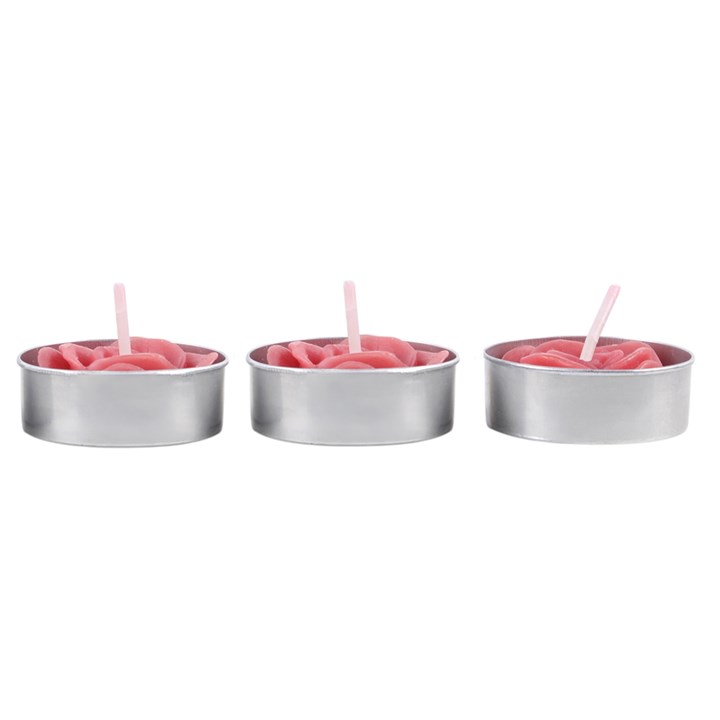 Pack of 6 Rose Shaped Tealights
