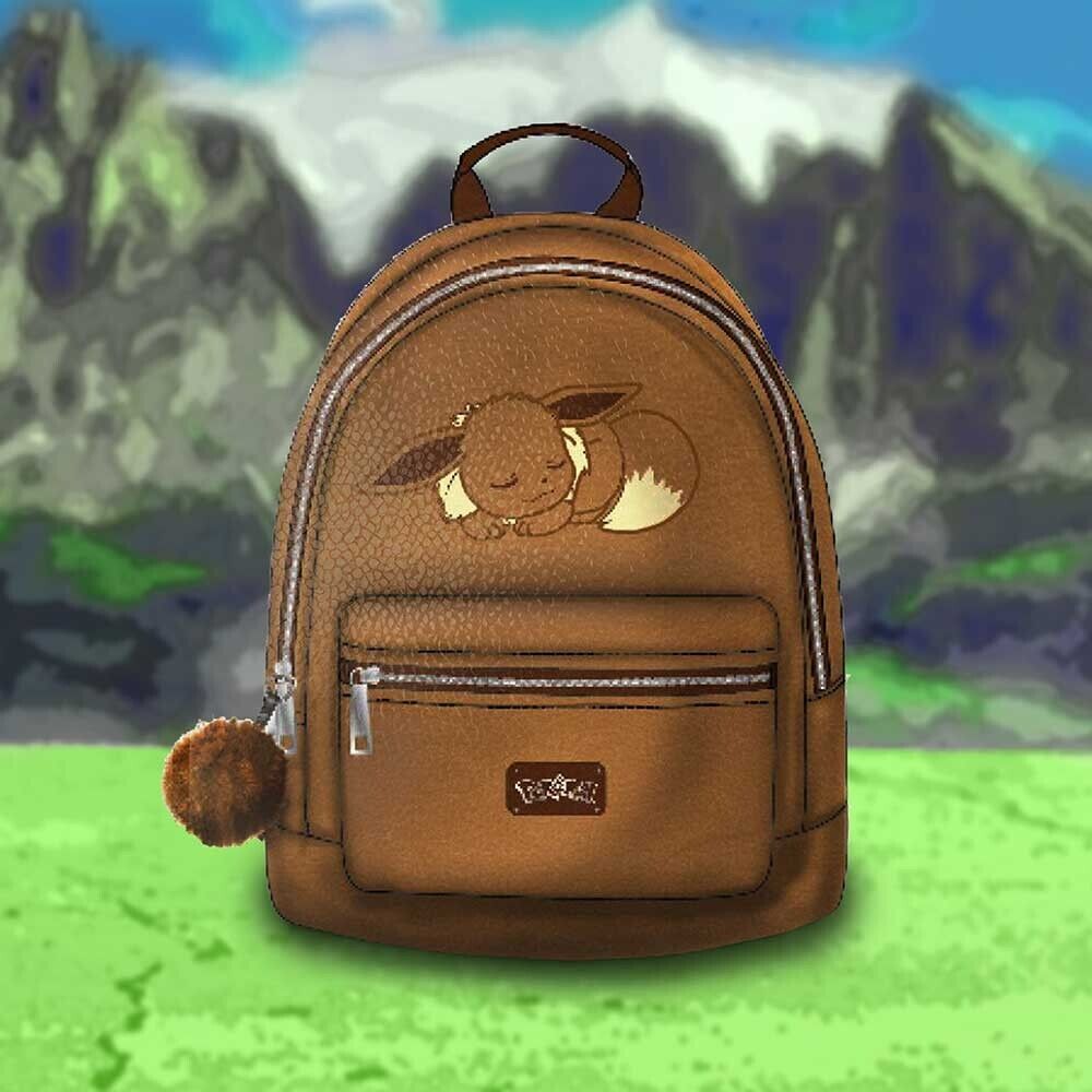 Pokémon Sleeping Eevee Backpack Brown Official Gaming Cute Bag Nemesis Now