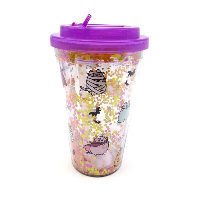 Pusheen the Cat Halloween Double Walled Cup with Lid and Straw