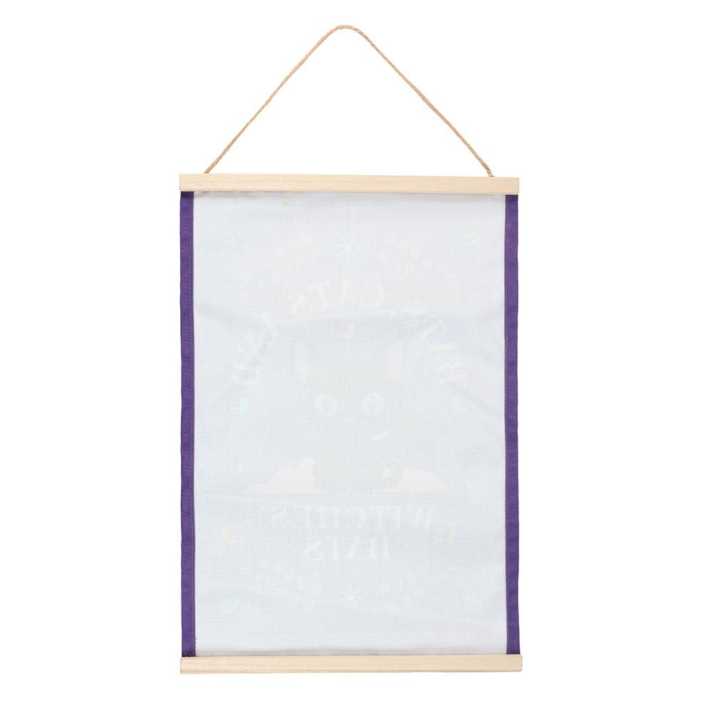 Bats, Cats and Witches Hats Fabric Wall Hanging