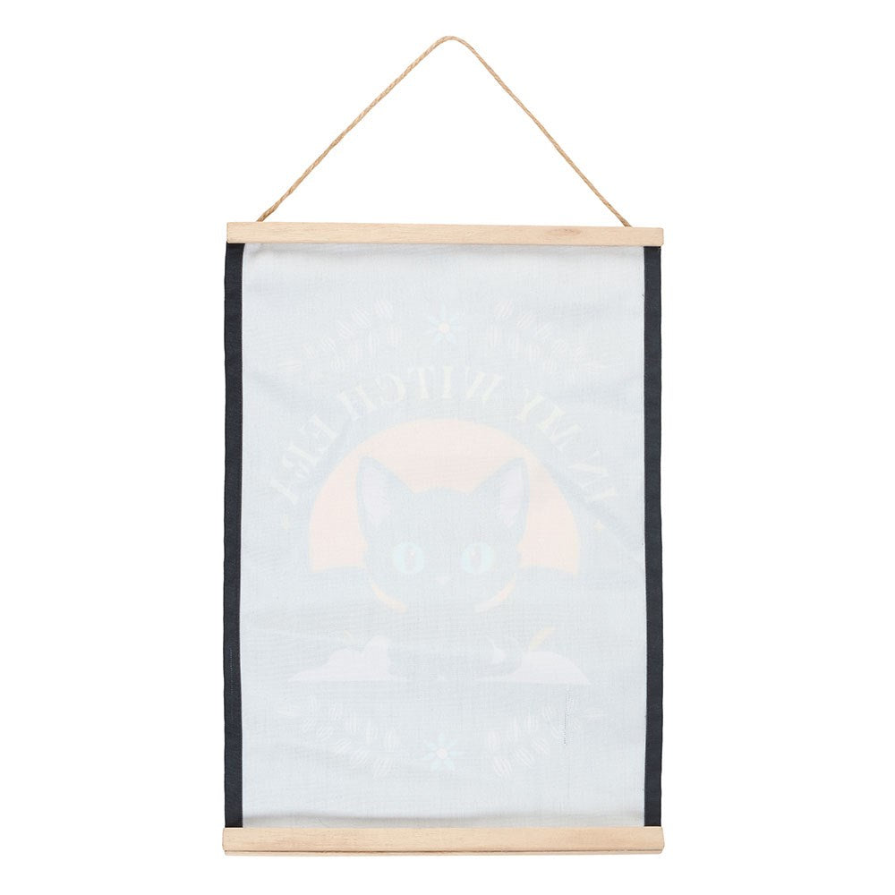In My Witch Era Bat Cat Fabric Wall Hanging