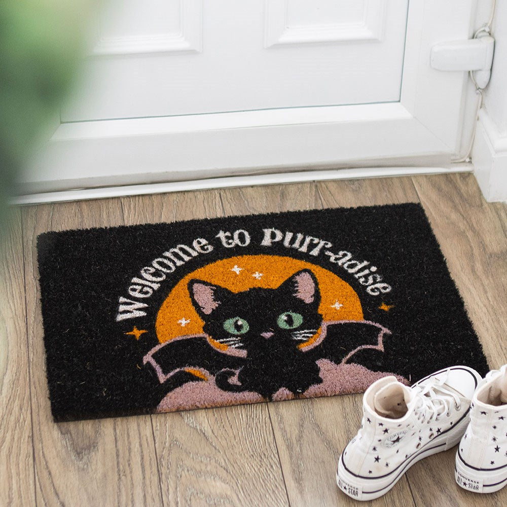 Welcome to Purr-adise Cat Doormat