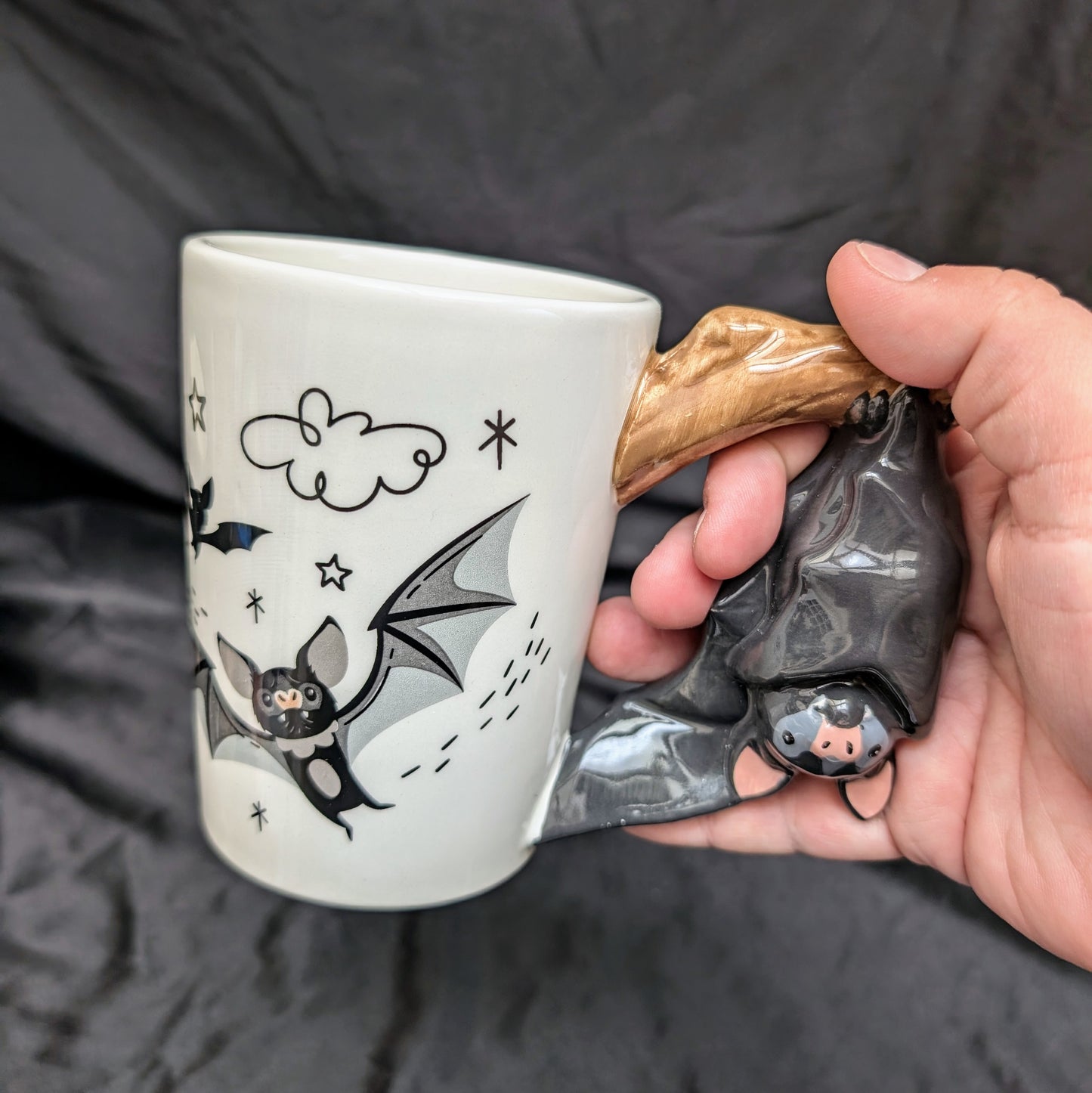 Bat Shaped Handle Mug