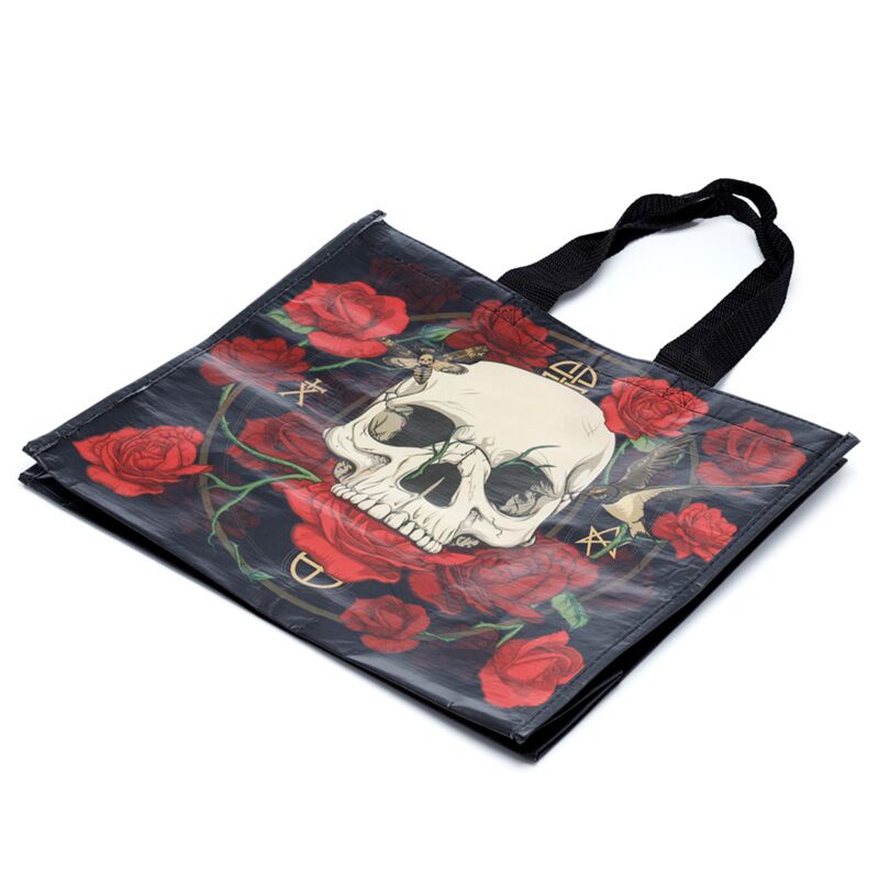 Reusable Shopping Bag - Skulls and Roses