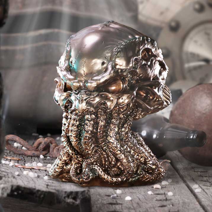 Cthulhu Skull Bronze Figurine