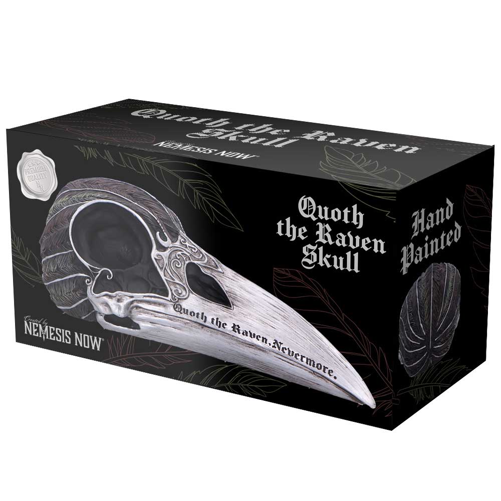Quoth The Raven Skull Ornament