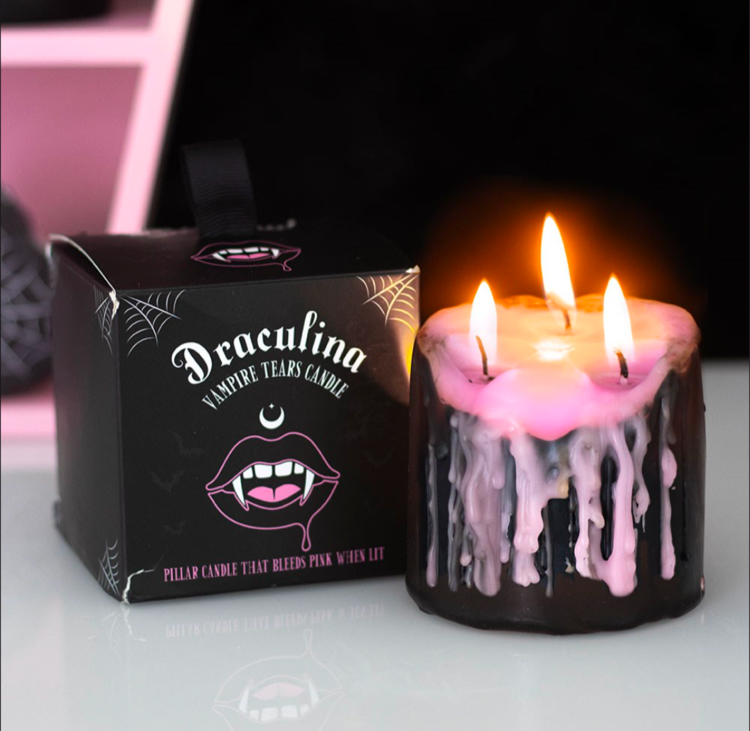 Small Pink Vampire Tears Pillar Candle