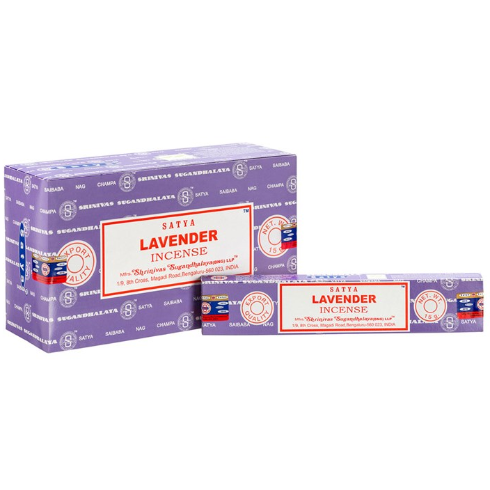 Set of 12 Lavender Incense Sticks by Satya