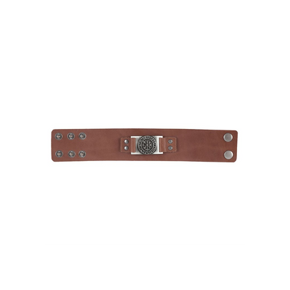 Viking Compass Leather Cuff Bracelet