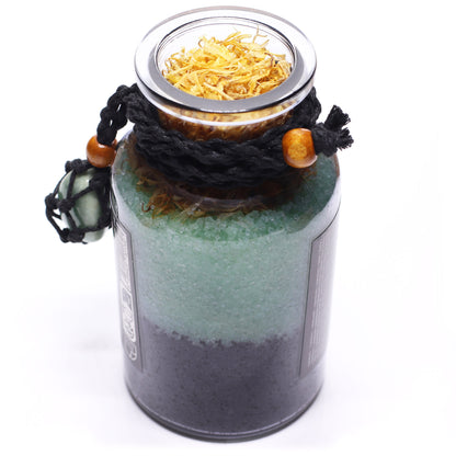 Ancient Witch Bath Spell Potion & Aventurine Crystal Amulet - Prosperity