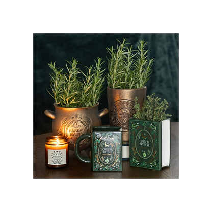 Herbal Magic Bronze Effect Terracotta Cauldron Plant Pot