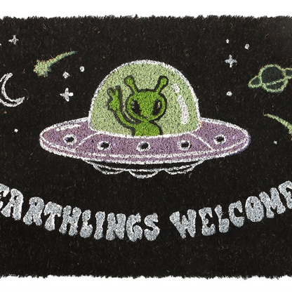 Earthlings Welcome Alien UFO Doormat