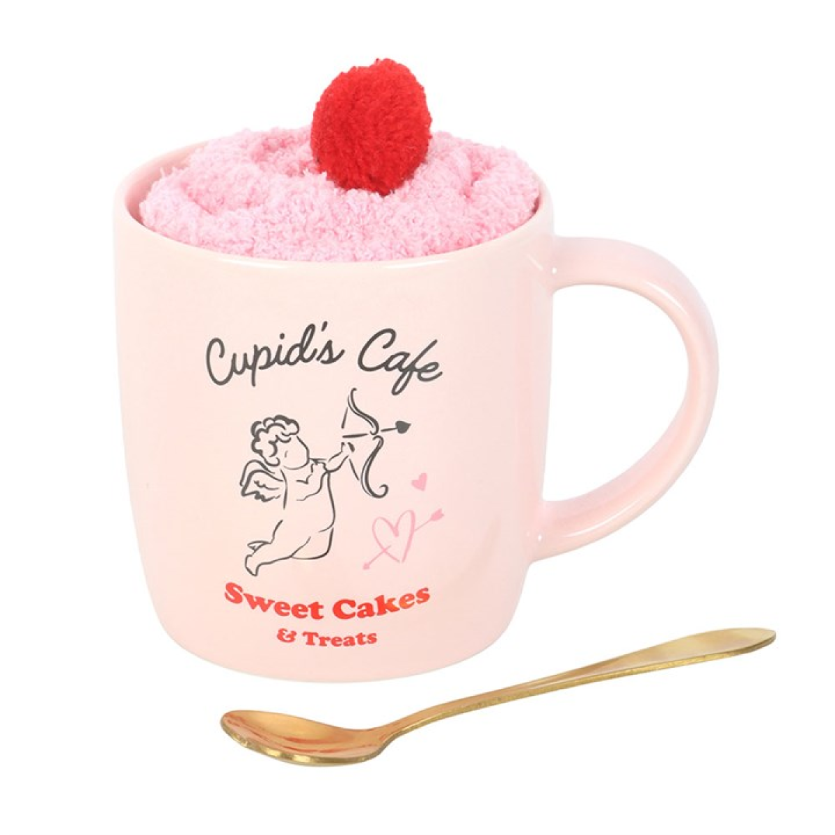 Cupid's Café Mug, Spoon and Socks Set