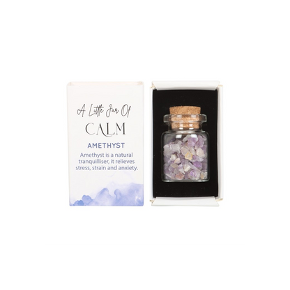 Jar of Calm Amethyst Crystal in a Matchbox