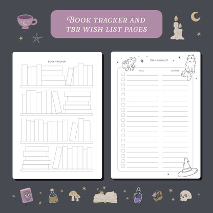 Whimsy Witch Reading Journal – 50 Book Review Notebook