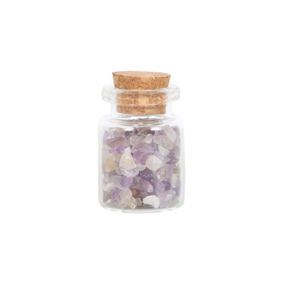 Jar of Calm Amethyst Crystal in a Matchbox