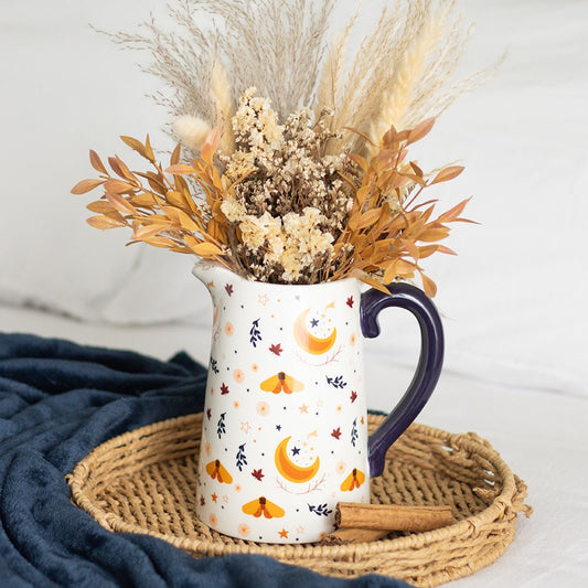Harvest Moon Print Ceramic Flower Jug