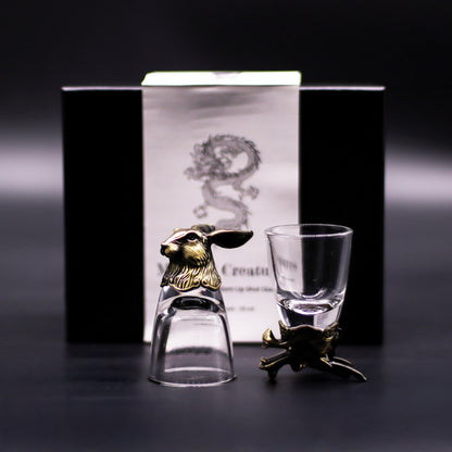 Gift Set of 6 Shot Glasses - Mystical Creatures - Antique Bronze