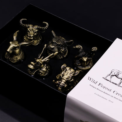 Gift Set of 6 Shot Glasses - Mystical Creatures - Antique Bronze