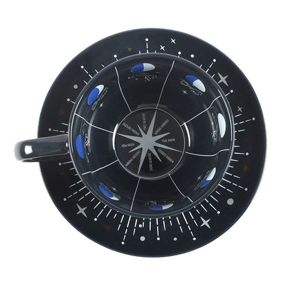 Blue Moon Phase Teacup and Saucer