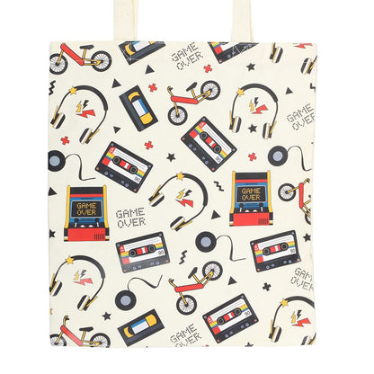 Retro 80s Print Polycotton Tote Bag