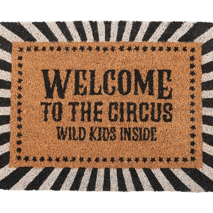 Black Welcome to the Circus Doormat