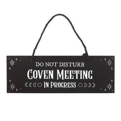 Coven Meeting in Progress Hanging Sign