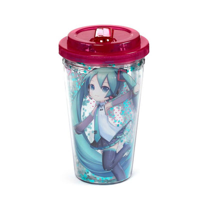 Shatterproof Double Walled Cup with Lid and Straw - Hatsune Miku