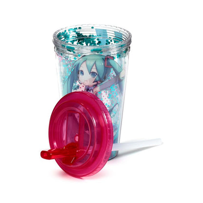 Shatterproof Double Walled Cup with Lid and Straw - Hatsune Miku