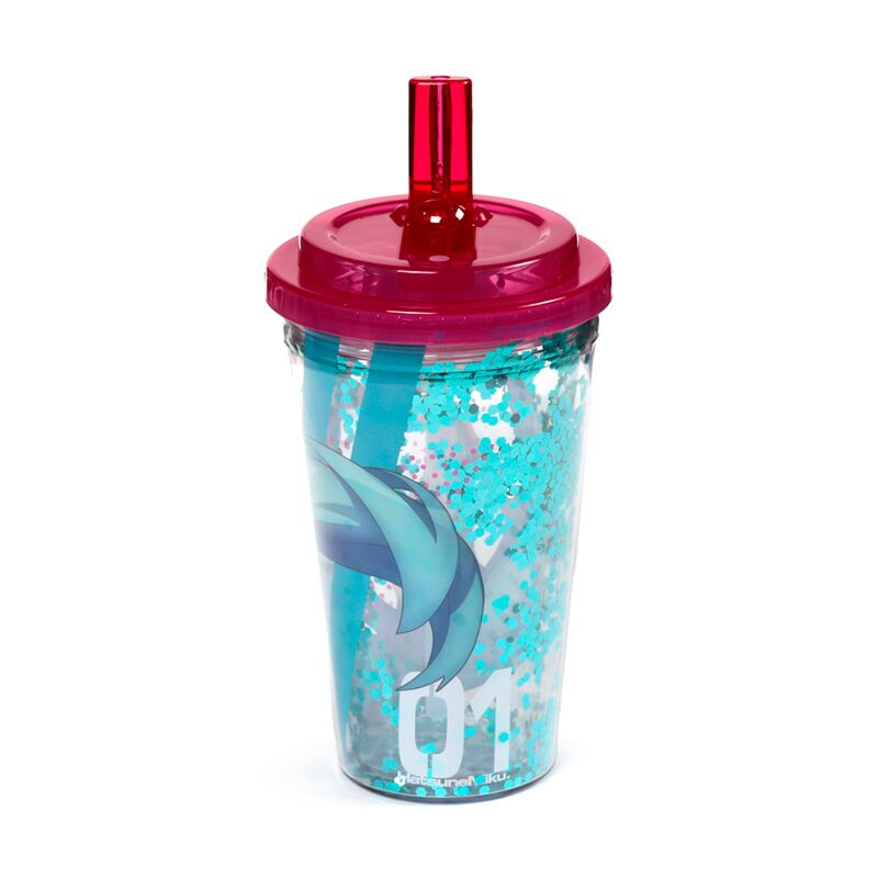 Shatterproof Double Walled Cup with Lid and Straw - Hatsune Miku