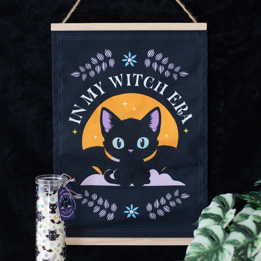 In My Witch Era Bat Cat Fabric Wall Hanging