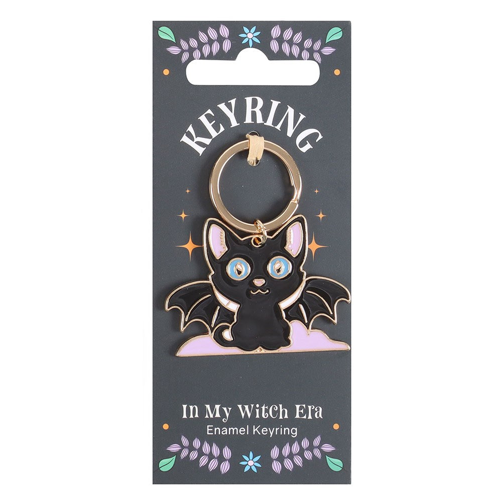 In My Witch Era Bat Cat Enamel Keyring