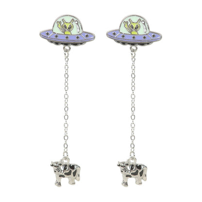 Glow in the Dark Alien Abduction Dangle Earrings