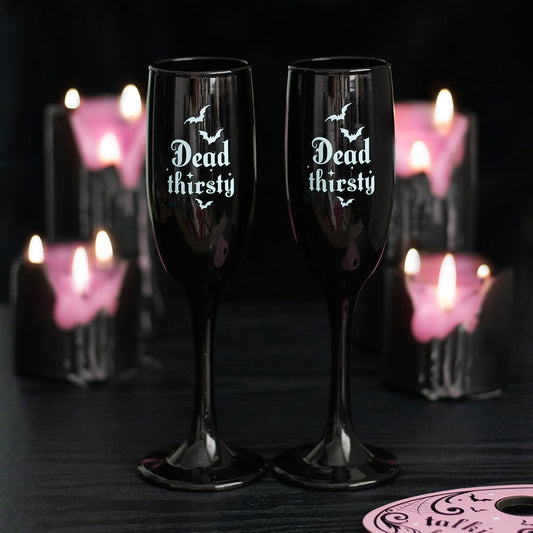 Dead Thirsty Champagne Flutes