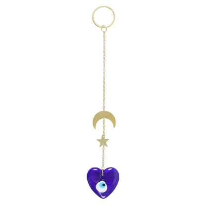 All Seeing Eye Glass Heart Hanging Decoration