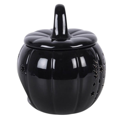 Black Folk Pumpkin Oil Burner and Wax Warmer