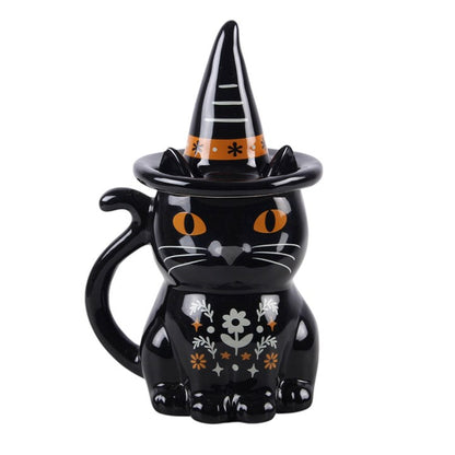Frightful Folk Black Cat Lidded Mug