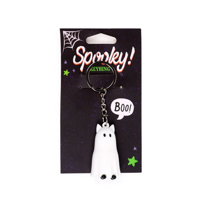 Spooky Ghost Cat 3D Keyring