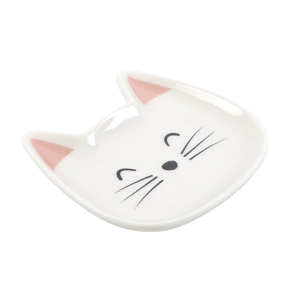 White Cat Face Trinket Dish