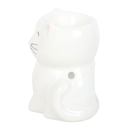 White Happy Cat Oil Burner