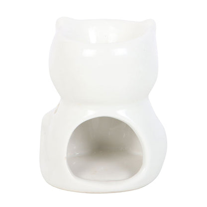 White Happy Cat Oil Burner