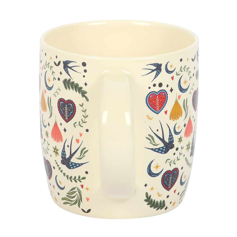 Cream Midnight Bloom Print Mug