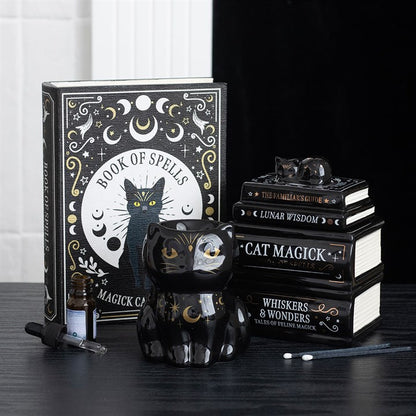 Black Cat Magick Book of Spells Shaped Storage Box