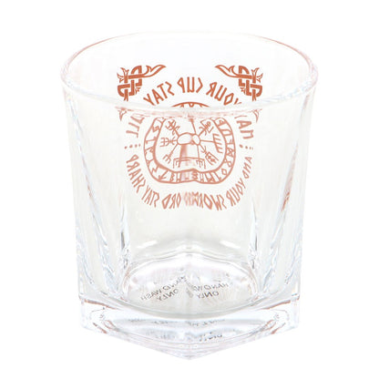 Viking Compass Lowball Drinking Glass with Coaster