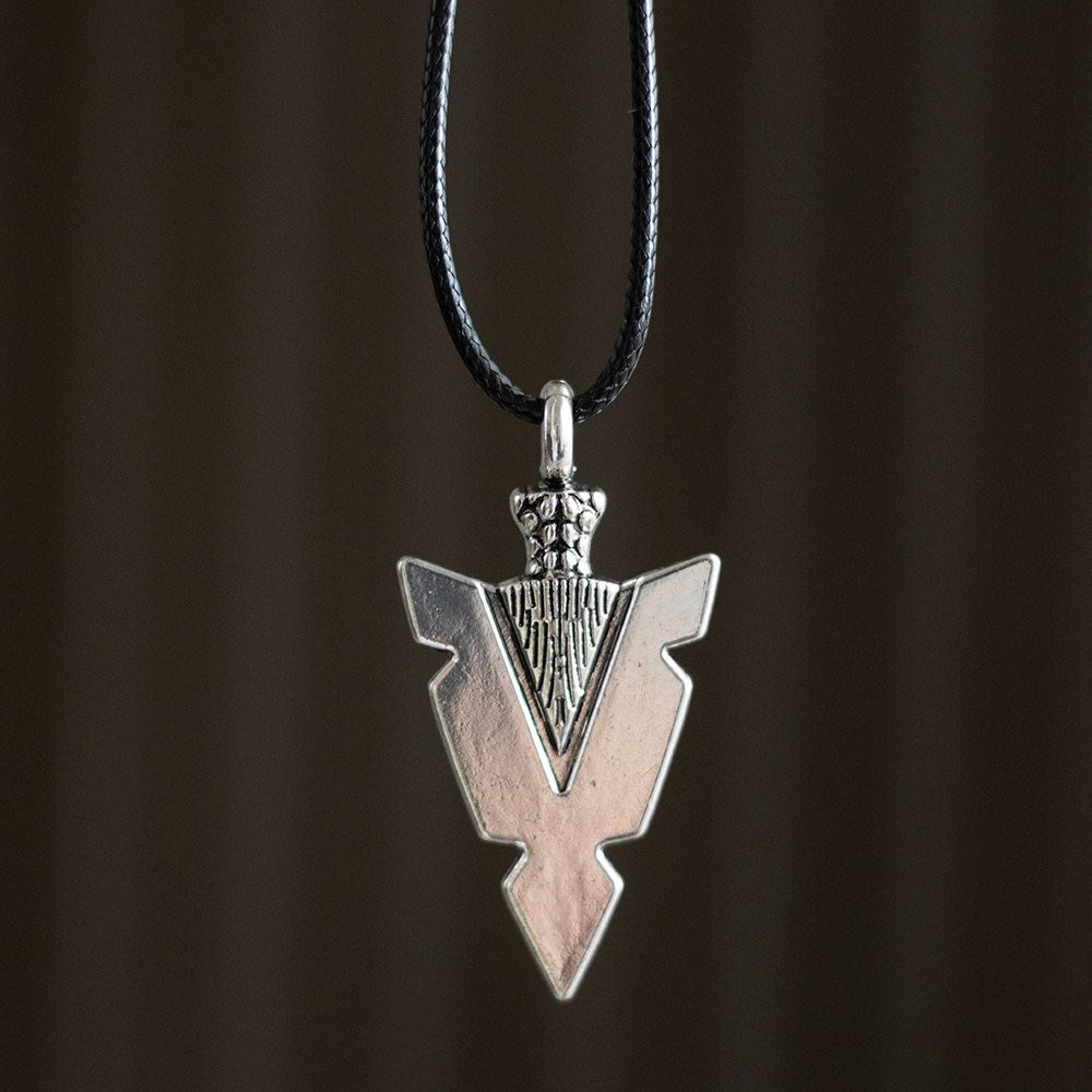 Arrowhead of Strength Viking Cord Necklace
