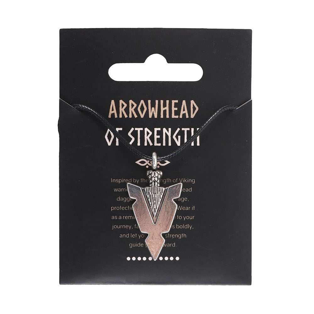 Arrowhead of Strength Viking Cord Necklace