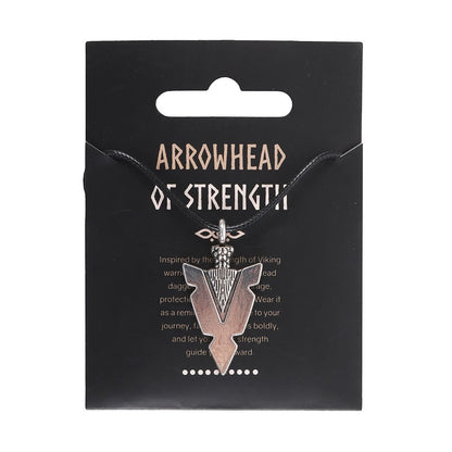 Arrowhead of Strength Viking Cord Necklace