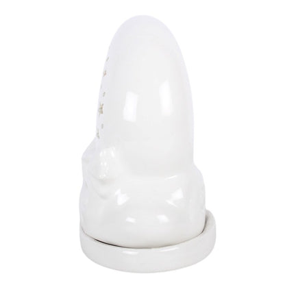 White Pastel Skies Moon Incense Cone Holder