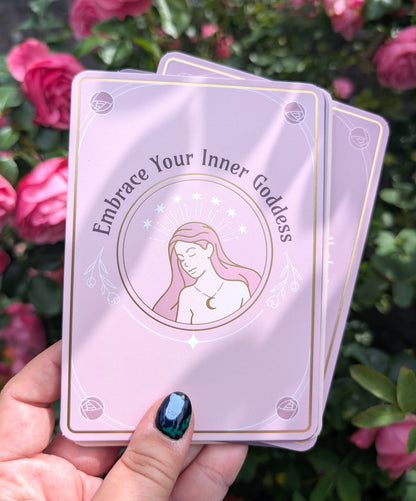 Goddess Energy Affirmation Cards with Wooden Stand