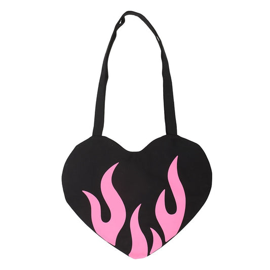Burning Heart Satin Tote Bag